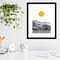 Black Yellow Mountain Range Silhouette by Cat Coquillette Wood Framed Wall Art Print